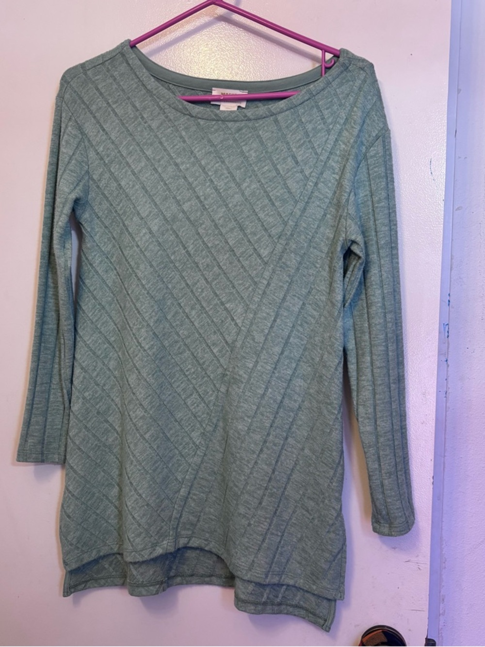 Anthropologie Light Sage Green Ribbed Knit Women's Sweater